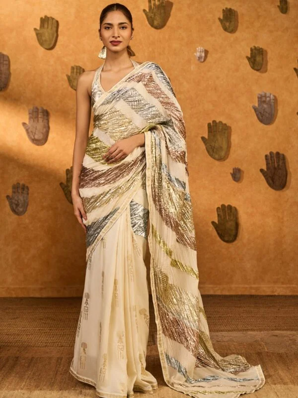 Rainbow Muse Gota Saree